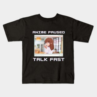 Anime Girl Paused Talk Fast Funny Otaku Meme Kids T-Shirt